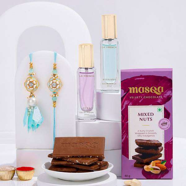Exquisite Meenakari Bhaiya Bhabhi Rakhi Hamper