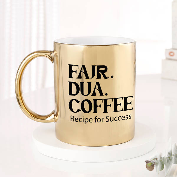 Fajr Dua Coffee Personalized Metallic Mug - Gold