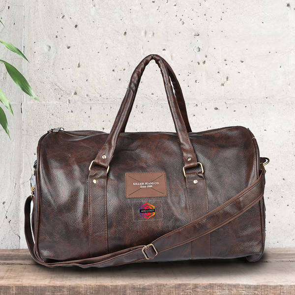 Faux Leather Duffle Bag