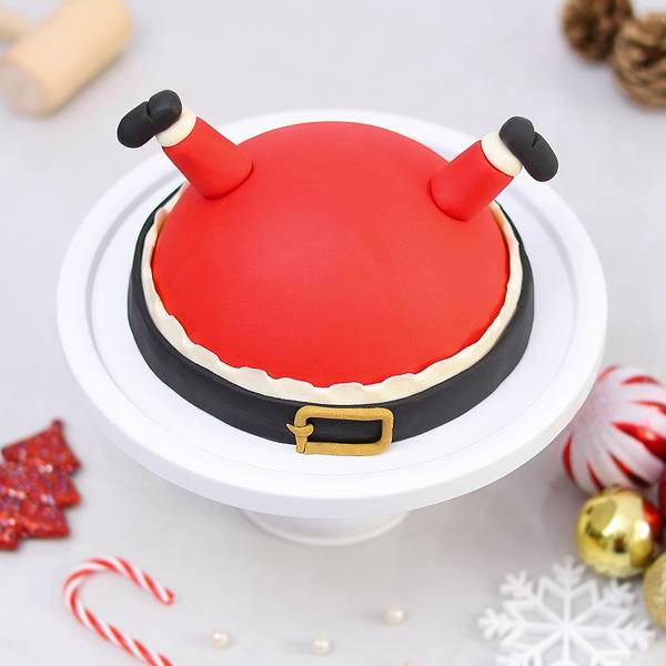 Festive Santa Surprise Fondant Cake (1-KG)