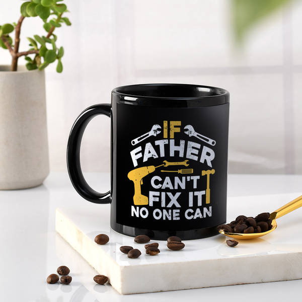Fix It Personalized Black Ceramic Mug