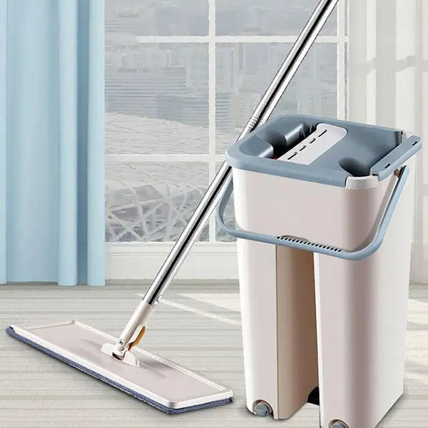 Flat Microfiber Mop With Telescopic Handle - Assorted - Single Piece