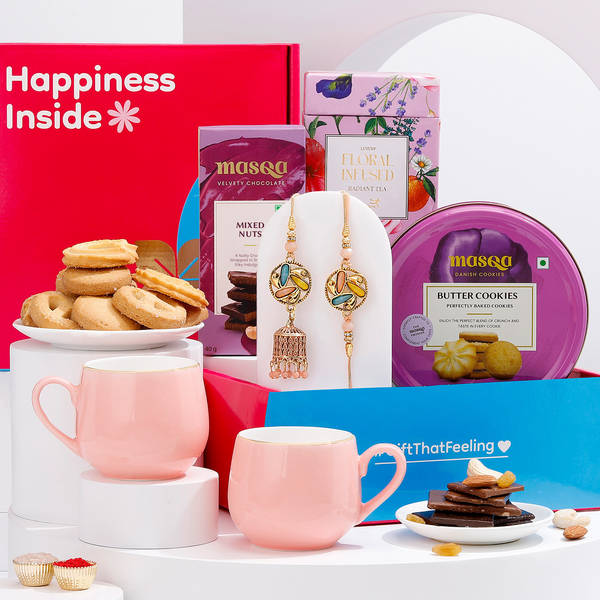 Floral Bliss Bhaiya Bhabhi Rakhi Hamper