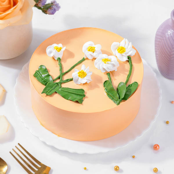 Floral Peach Cake