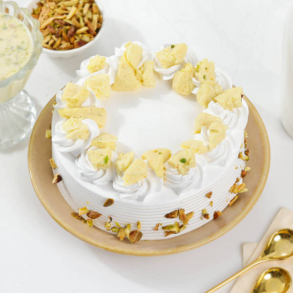 Floral Rasmalai Cream Cake