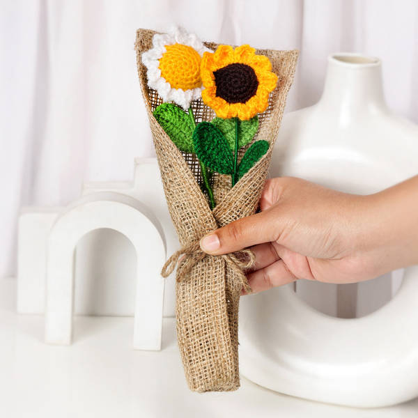 Forever Sunflower Crochet Bouquet