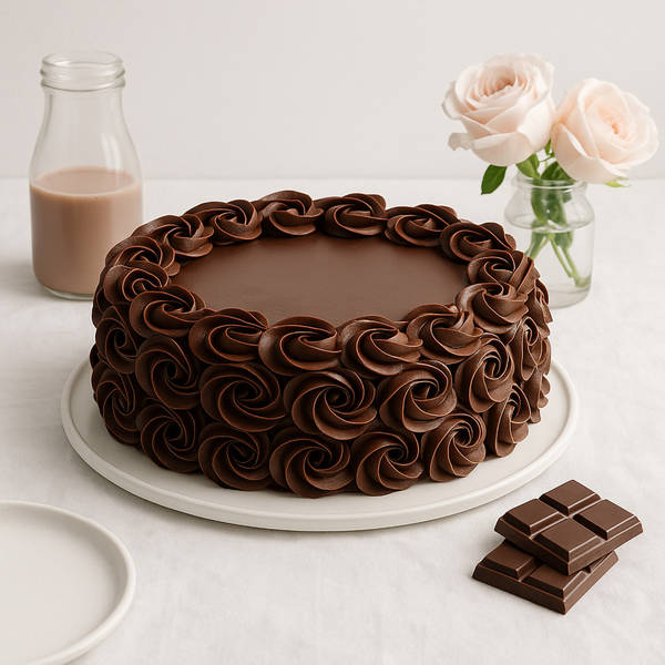 Fresh Rose Chocolate Mud Cake