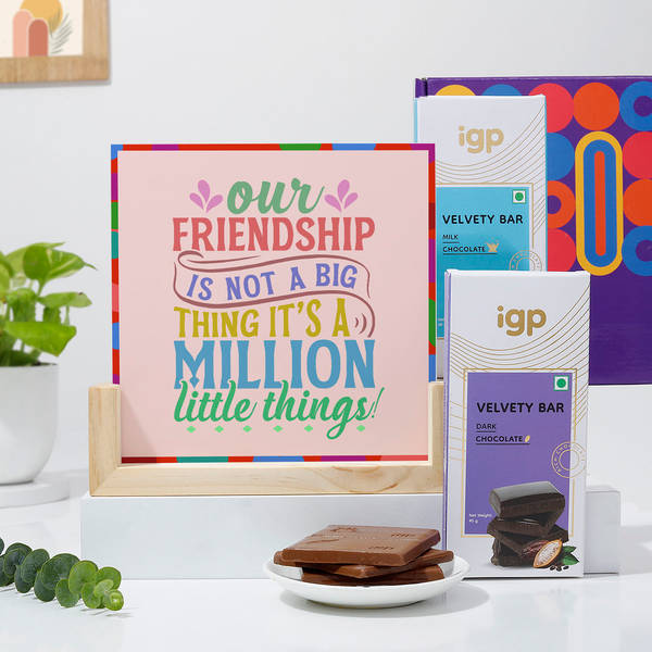 Friendship Personalized Double Side Frame And Chocolate Combo