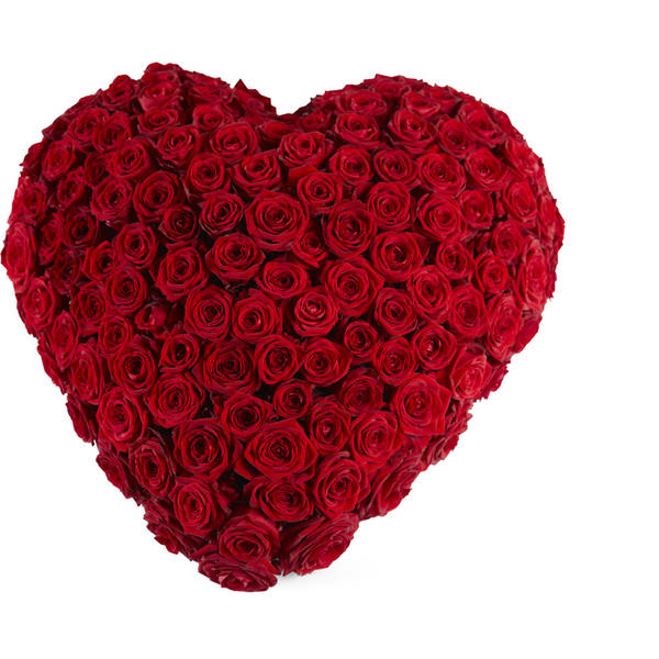 Funeral - Red roses heart - Warmly