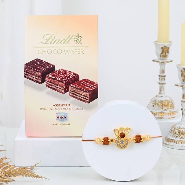 Ganesha Rakhi And Lindt Chocolate Combo