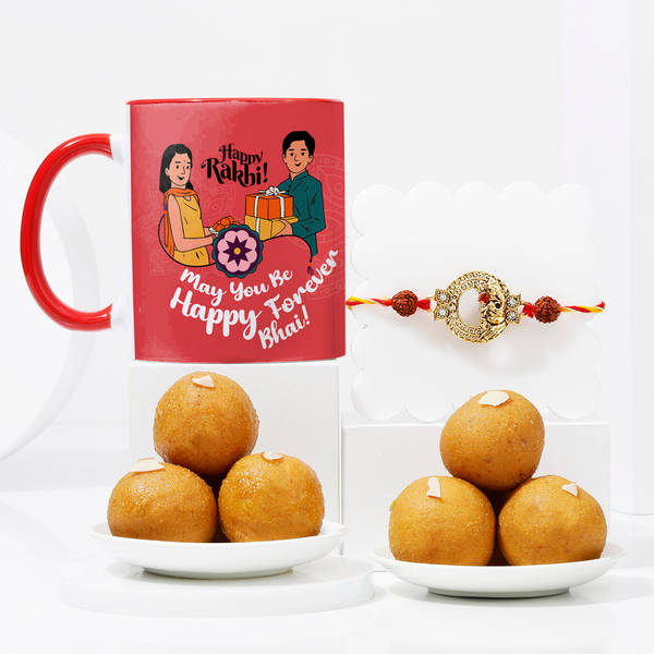 Ganesha Rudraksha Rakhi And Mug Hamper