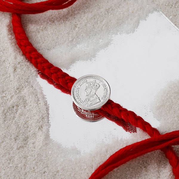 George V King Emperor Silver Coin Rakhi