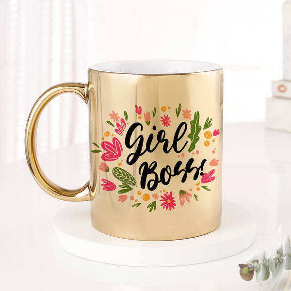 Girl Boss Gold Metallic Mug
