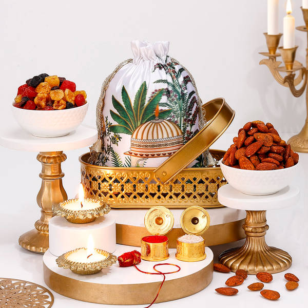 Golden Basket Bhai Dooj Gift Hamper