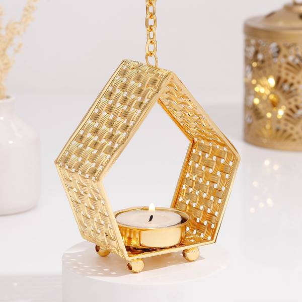 Golden Glow Hanging Tealight Holder