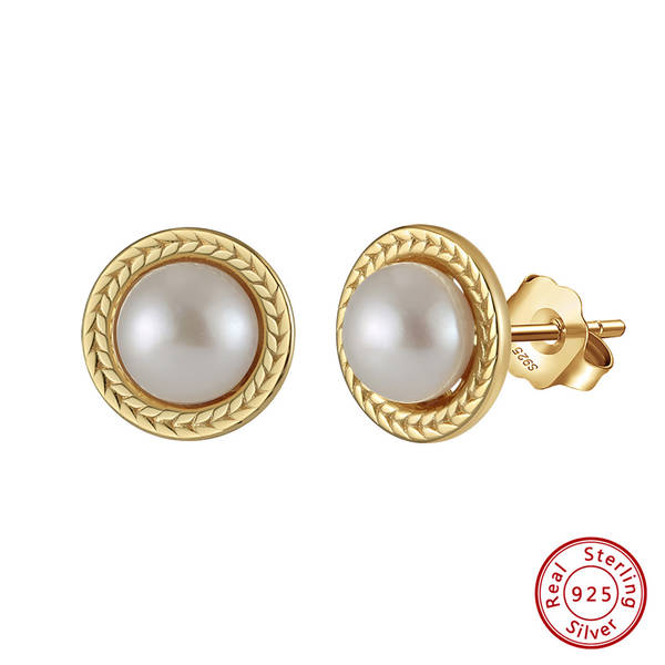 Golden Grace 14K Pearl Earrings