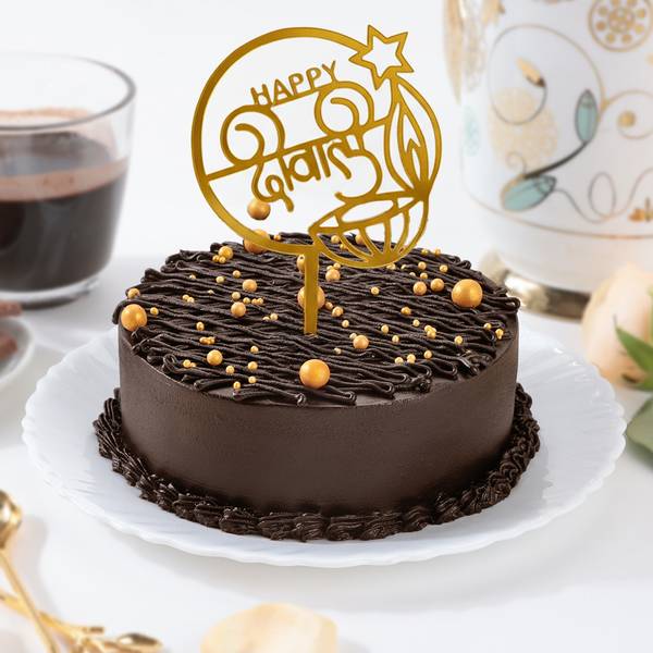 Golden Indulgence Diwali Chocolate Cake