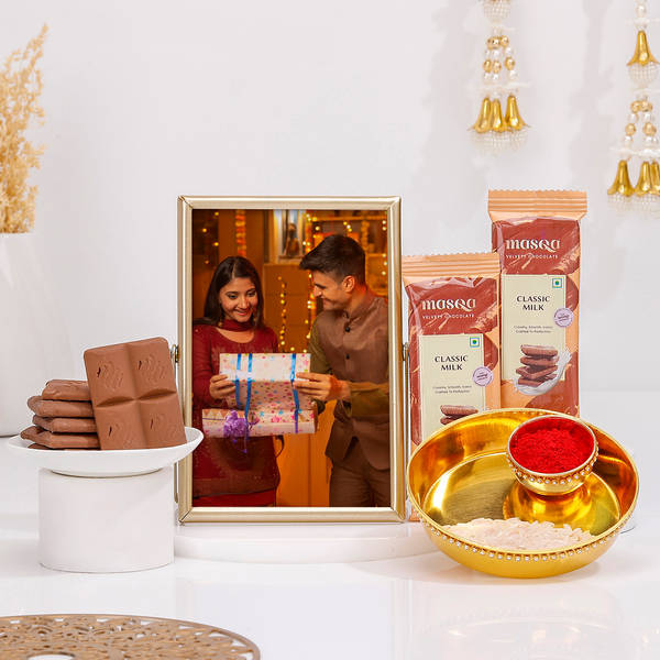 Golden Memories Personalized Bhai Dooj Gift Combo