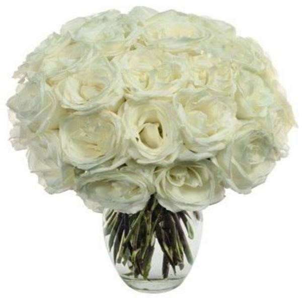 Graceful 24 White Roses Valentine's Day Bouquet