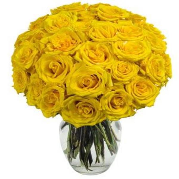 Graceful 24 Yellow Roses Valentine's Day Bouquet