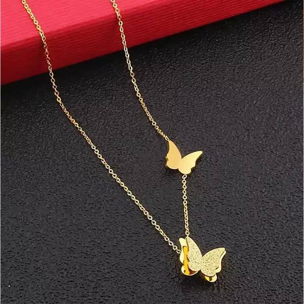 Graceful Gold Butterfly Pendant Necklace