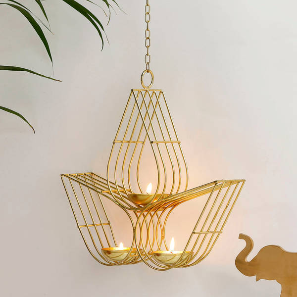 Hanging Diya with T-lights