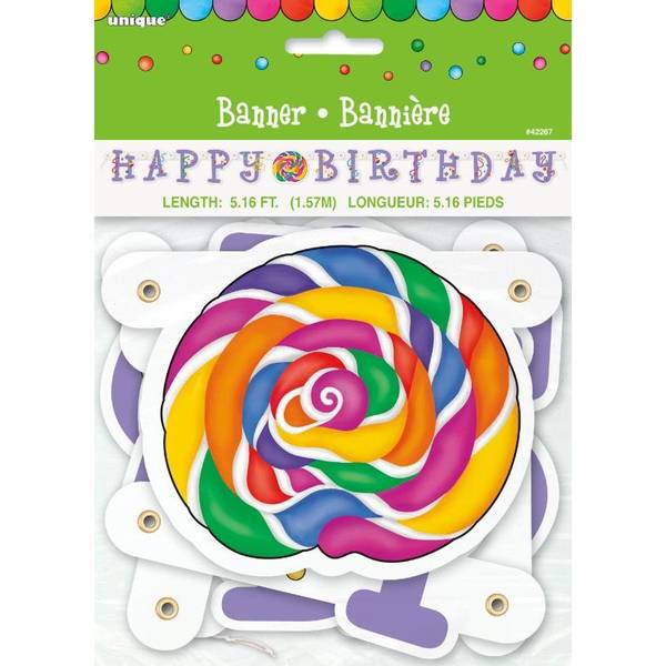 Happy Birthday Banner - Candy Party