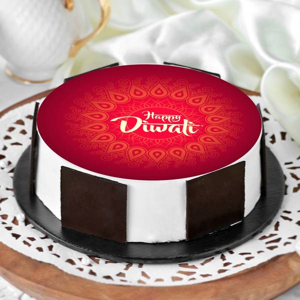 Happy Diwali Diya Poster Cake (500gms)