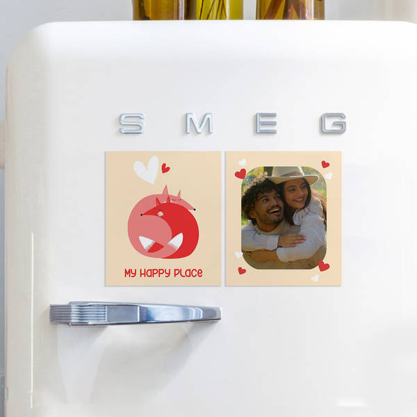 Happy Place Personalized Fridge Magnets Duo