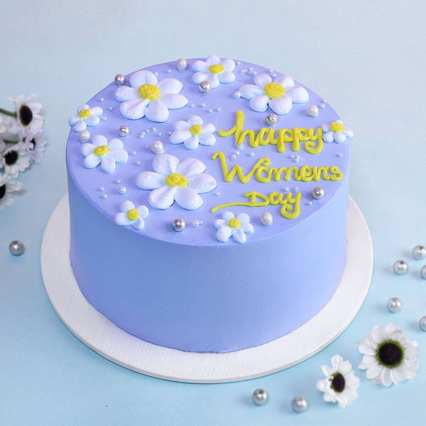 Happy Women's Day Floral Icing Cake
