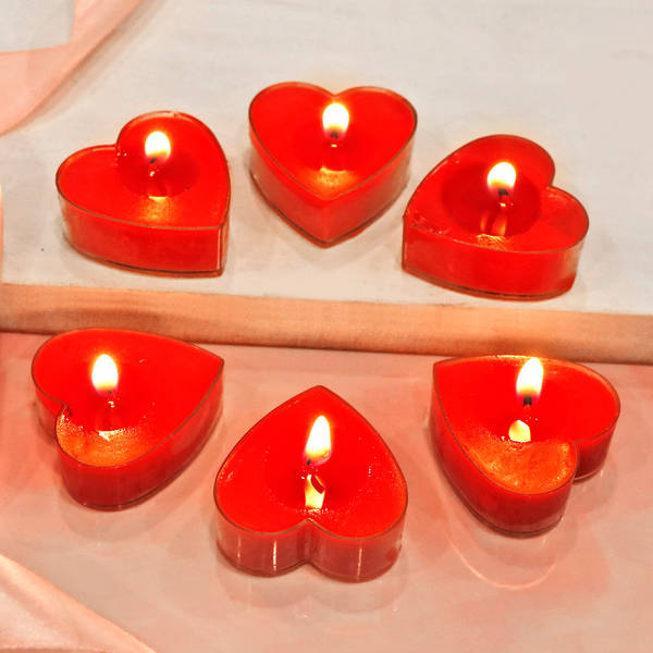 Heart Shape Candles-Set of 6