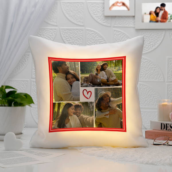 Heartfelt Personalized Led Satin Cushion