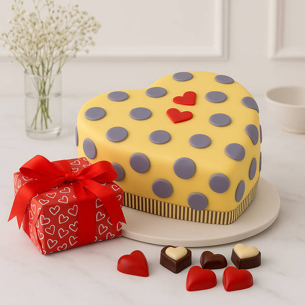 Hearts and Dots Cake Gift