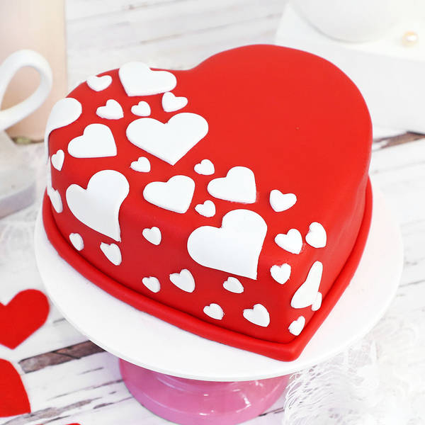 Hearts Bounty Anniversary Fondant Cake (1 Kg)