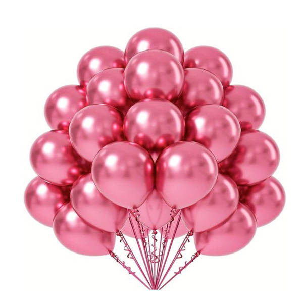 Hot Pink Chrome Balloons - Set Of 20