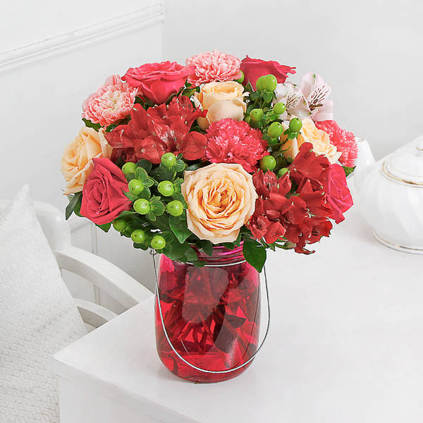 Hot Pink Floral Lantern