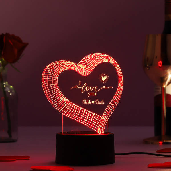 I Love You Personalized Multicolour LED Lamp