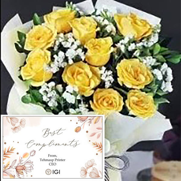 IGI Bunch Of 20 yellow Roses