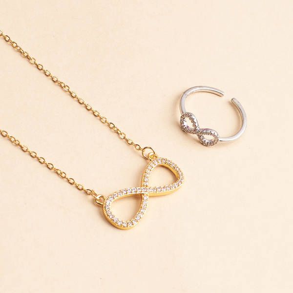 Infinity Grace Necklace And Ring Set
