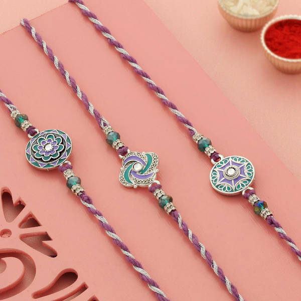 Inspired By Elegance Set of 3 Meena Rakhis