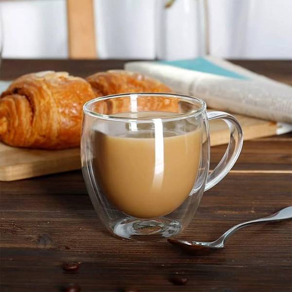 Insulated Borosilicate Glass Tea Cups  Set Of 2