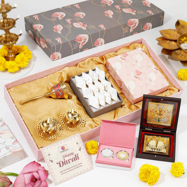 Intricate Silver Coins Diwali Hamper