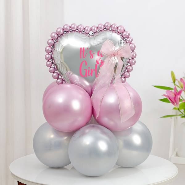 It's A Girl Balloon Arrangement Surprise