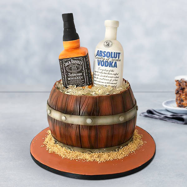 Jack Daniels And Absolut Vodka Fondant Cake (5 Kg)