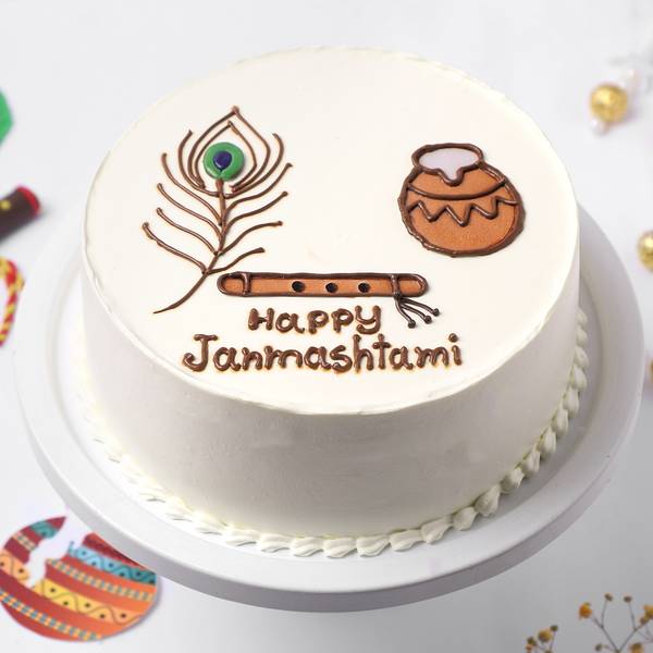 Janmashtami Vanilla Cream Cake