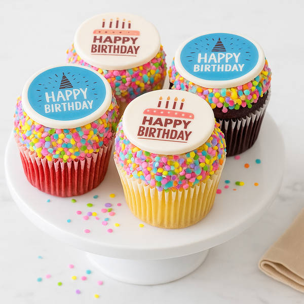 Jumbo Birthday Cupcakes