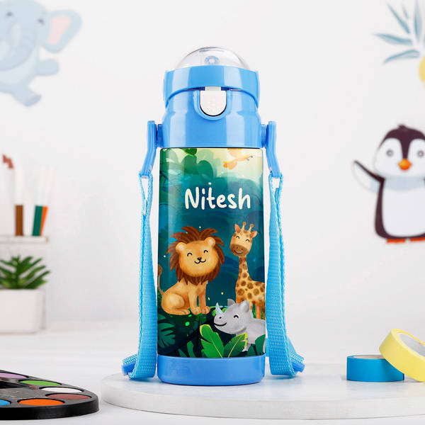Jungle Fun Personalized Water Bottle For Kids