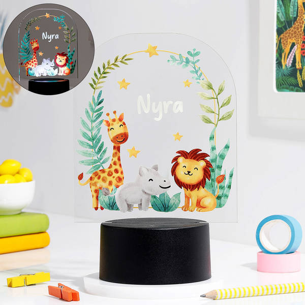 Jungle Joy Personalized LED Lamp For Kids