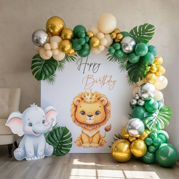 Jungle Safari Birthday Balloon Setup