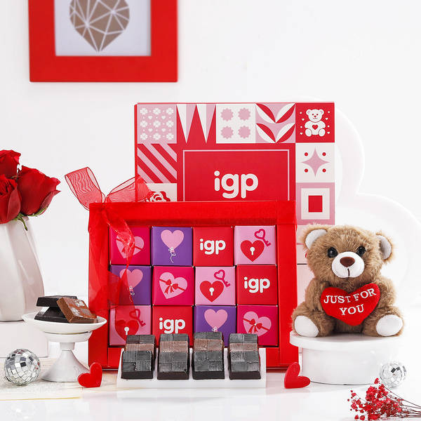 Just For You Teddy And Chocolates Combo